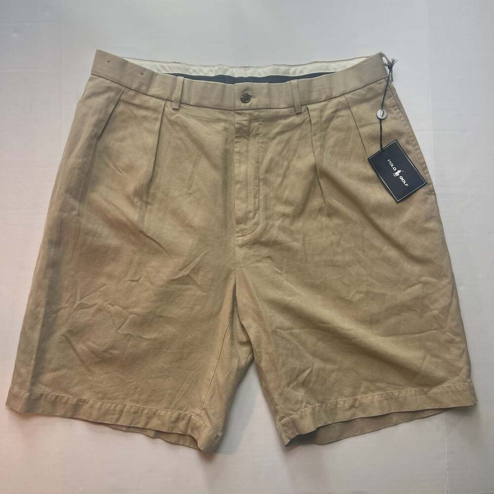 Polo Golf Ralph Lauren Men's Fairway Pleated Tan Shorts 36